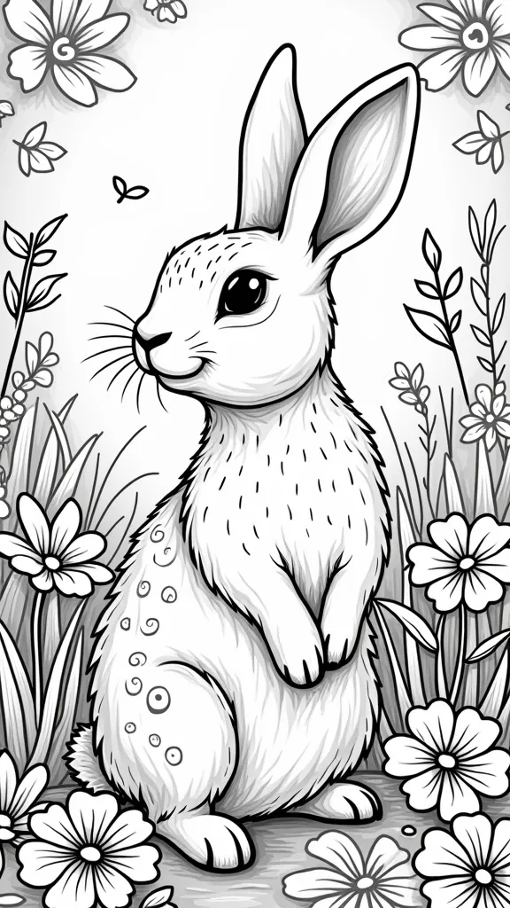 pages à colorier pour adultes lapin